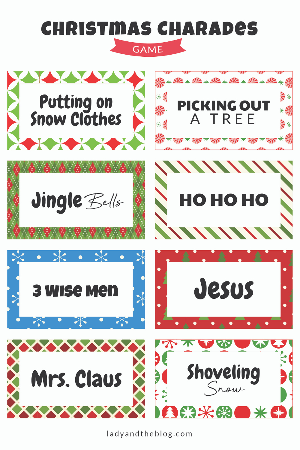 Christmas Charades Party Game - Free Printable For The Holiday with Free Printable Christmas Charades List