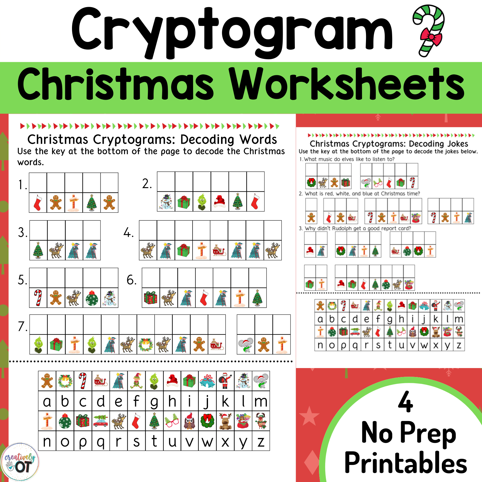 Christmas Cryptogram And Decoding Worksheets | Madeteachers with regard to Free Printable Christmas Cryptogram Worksheets
