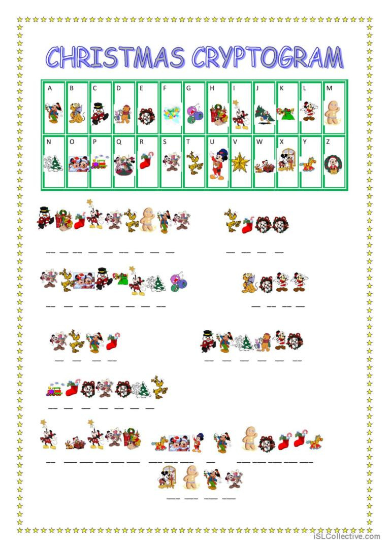 Christmas Cryptogram Warmer, Filler…: English Esl Worksheets Pdf &amp;amp; Doc within FREE Printable Christmas Cryptogram Worksheets