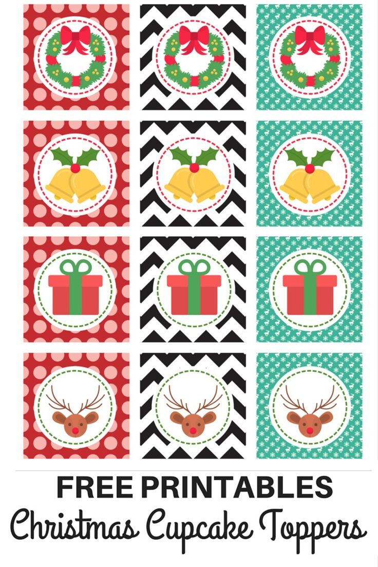 Christmas Cupcake Toppers - Free Printables regarding Free Printable Christmas Cupcake Toppers