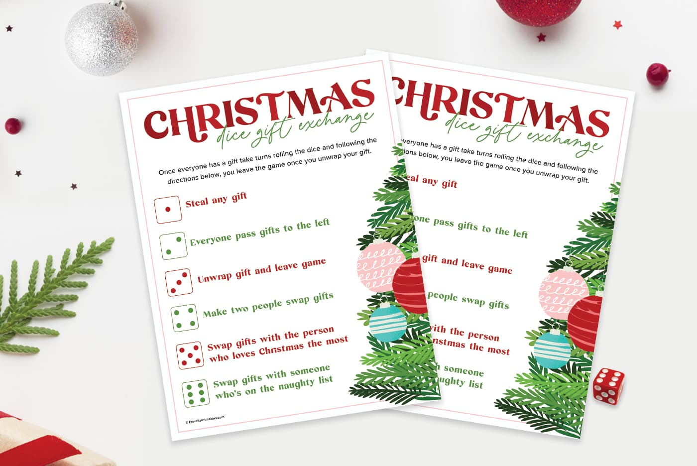 Christmas Dice Game, Free Printable For Gift Exchange! - Favorite within Free Printable Christmas Dice Gift Exchange