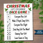 Christmas Dice Gift Exchange Game Printable Template Printable pertaining to Free Printable Christmas Dice Gift Exchange
