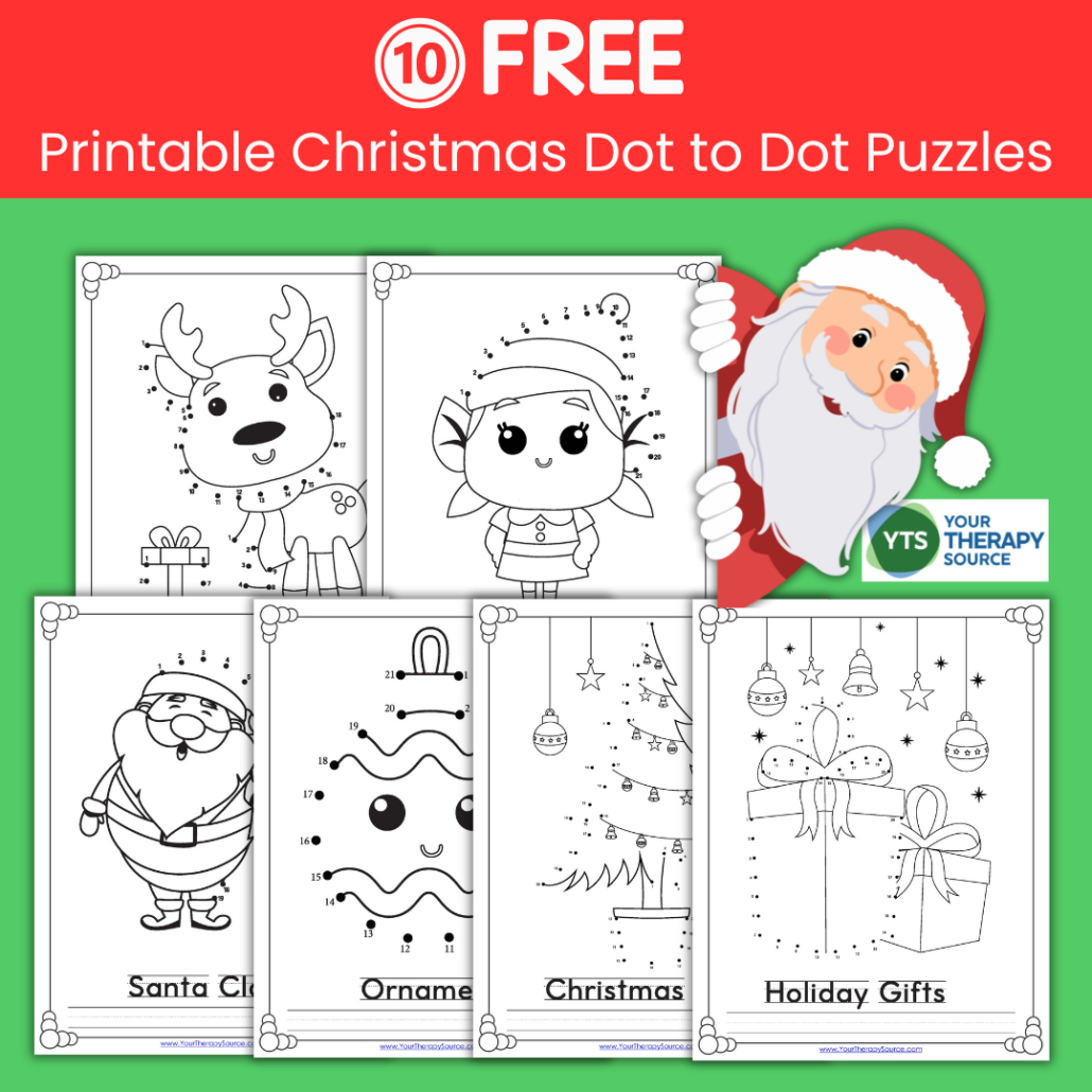 Christmas Dot To Dot Free Printables - Your Therapy Source pertaining to Free Printable Christmas Connect The Dots