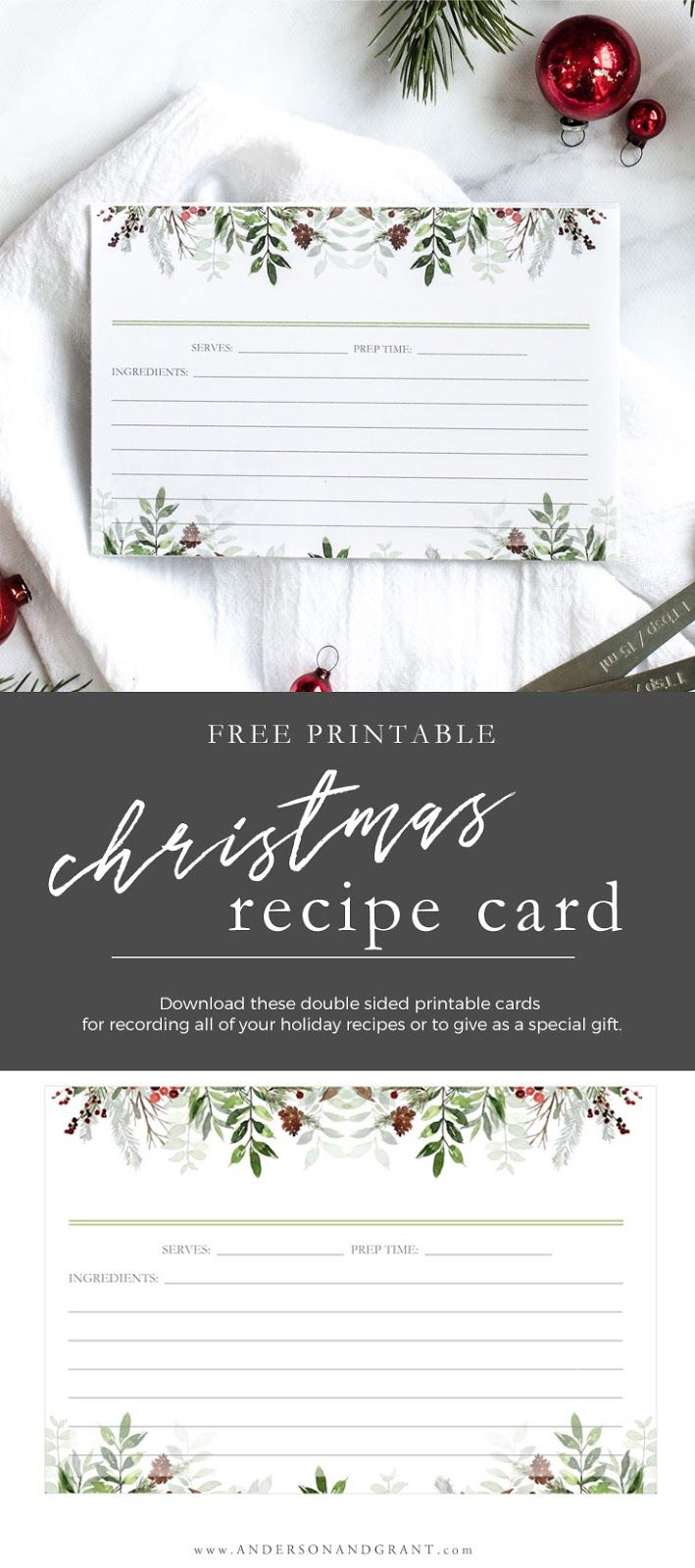 Christmas Greens Printable Recipe Card pertaining to FREE Printable Christmas Recipe Cards Template