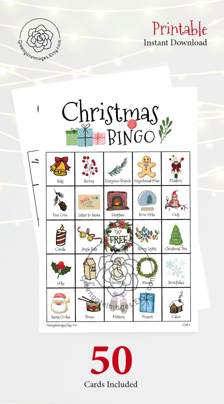 Christmas/Holiday Bingo Cards: Printable Bingo, 50 Cards, Senior with regard to FREE Printable Christmas Bingo Cards For 50