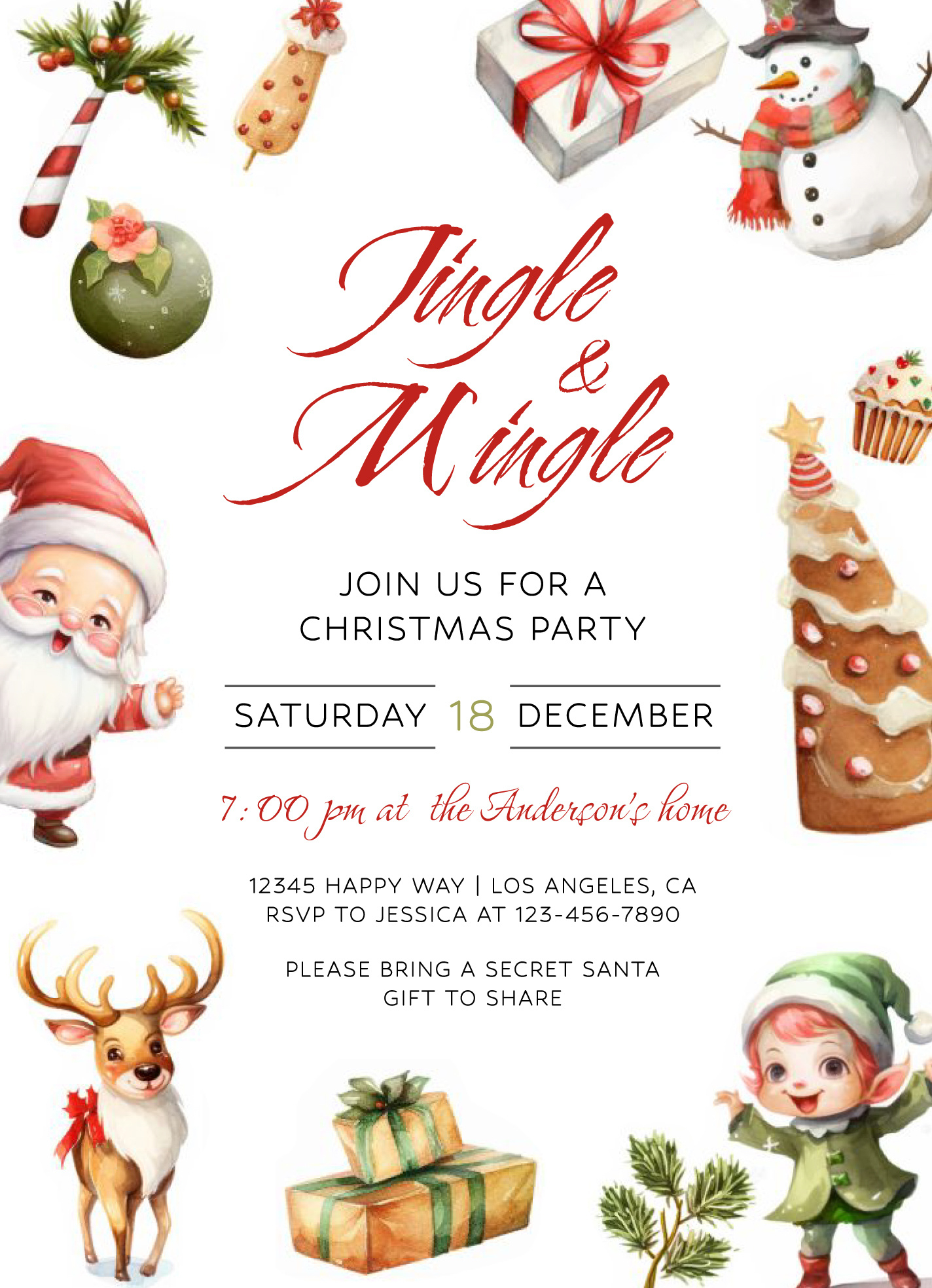 Christmas Invitation Free Google Docs Template - Gdoc.io intended for FREE Printable Christmas Invites Templates