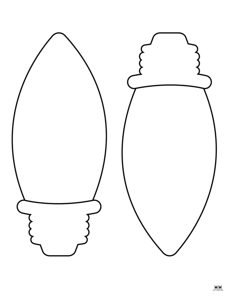 Christmas Light Templates - 25 Free Printable Pages | Printabulls in FREE Printable Christmas Light Bulbs