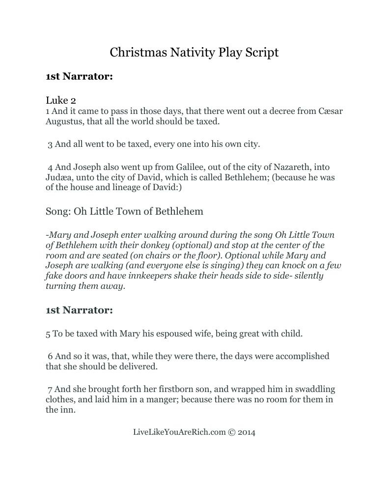 Christmas Nativity Play Script.pdf | Poweredbox throughout Free Printable Christmas Play Scripts For Adults