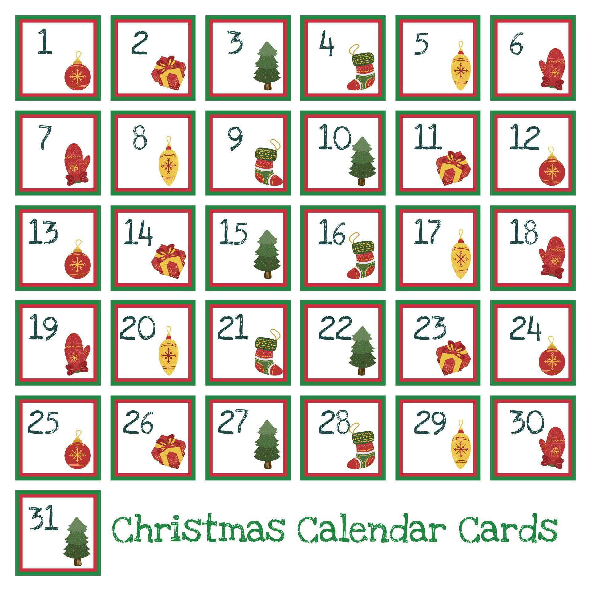 Christmas Numbers 1 To 31 - 13 Free Pdf Printables | Printablee for Free Printable Christmas Numbers 1-30