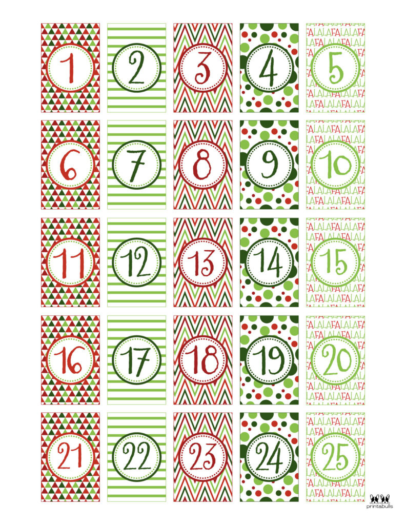 Christmas Numbers | Printabulls for Free Printable Christmas Numbers 1-30