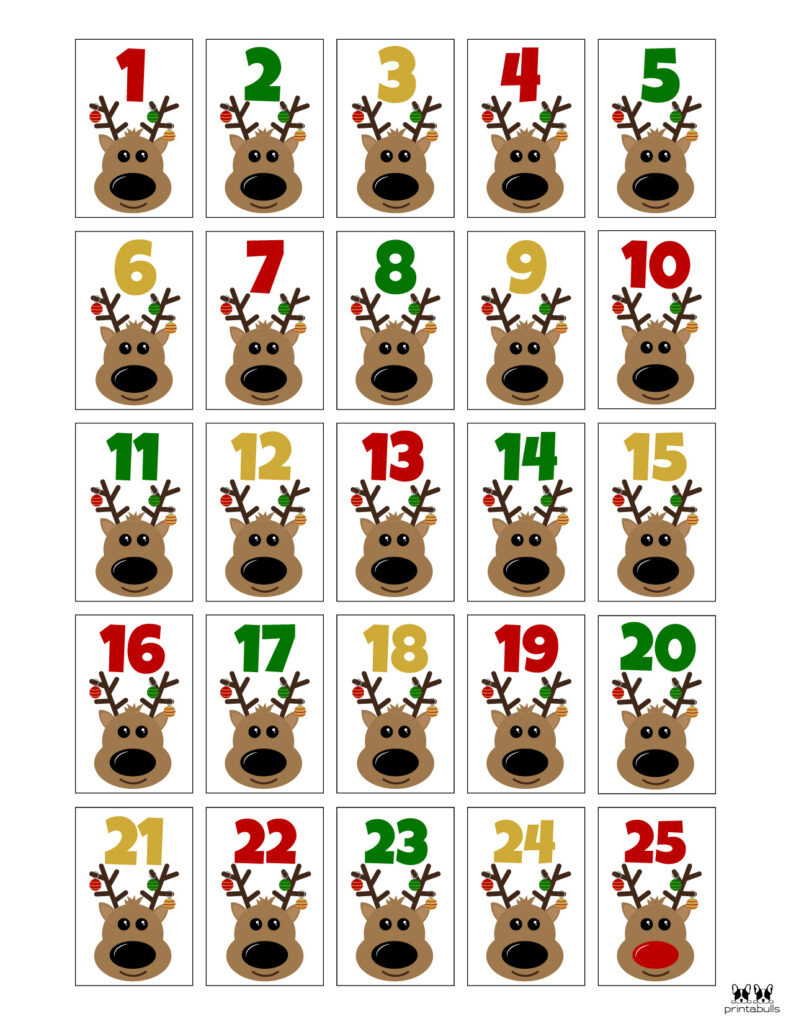 Christmas Numbers | Printabulls intended for FREE Printable Christmas Numbers 1-30