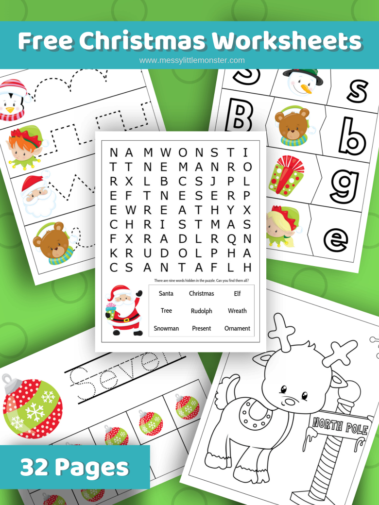 Christmas Printable Activities For Kids - Messy Little Monster inside Free Printable Christmas Activities Worksheets