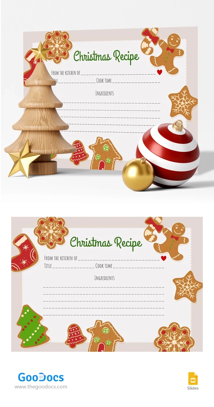 Christmas Recipe Card Template In Google Slides And Microsoft pertaining to Free Printable Christmas Recipe Card Templates