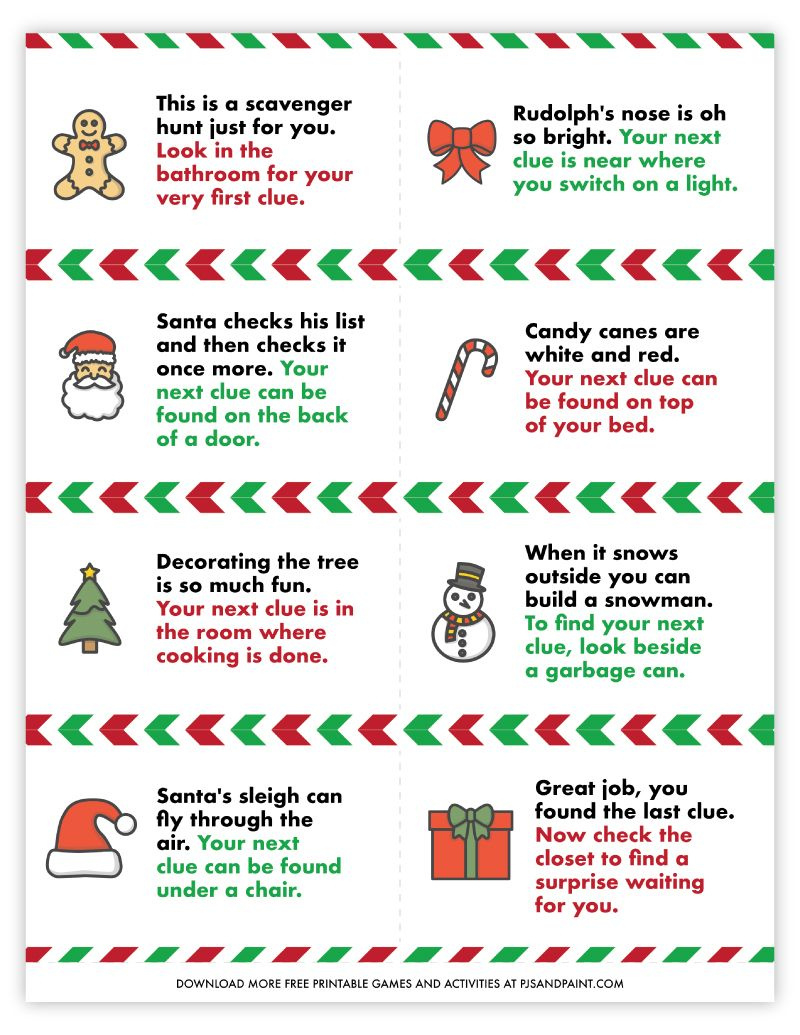 Christmas Scavenger Hunt within FREE Printable Candy Cane Scavenger Hunt