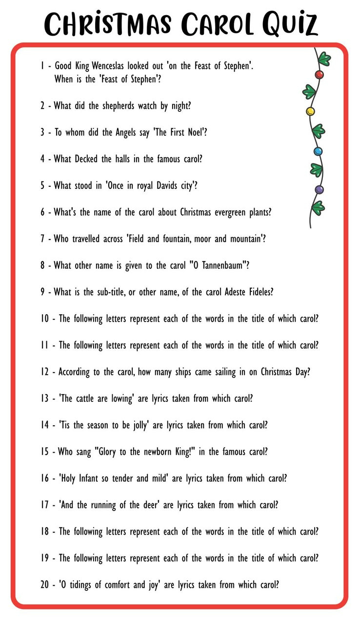 Christmas Song Trivia Game - 15 Free Pdf Printables | Printablee pertaining to FREE Printable Christmas Song Trivia Games