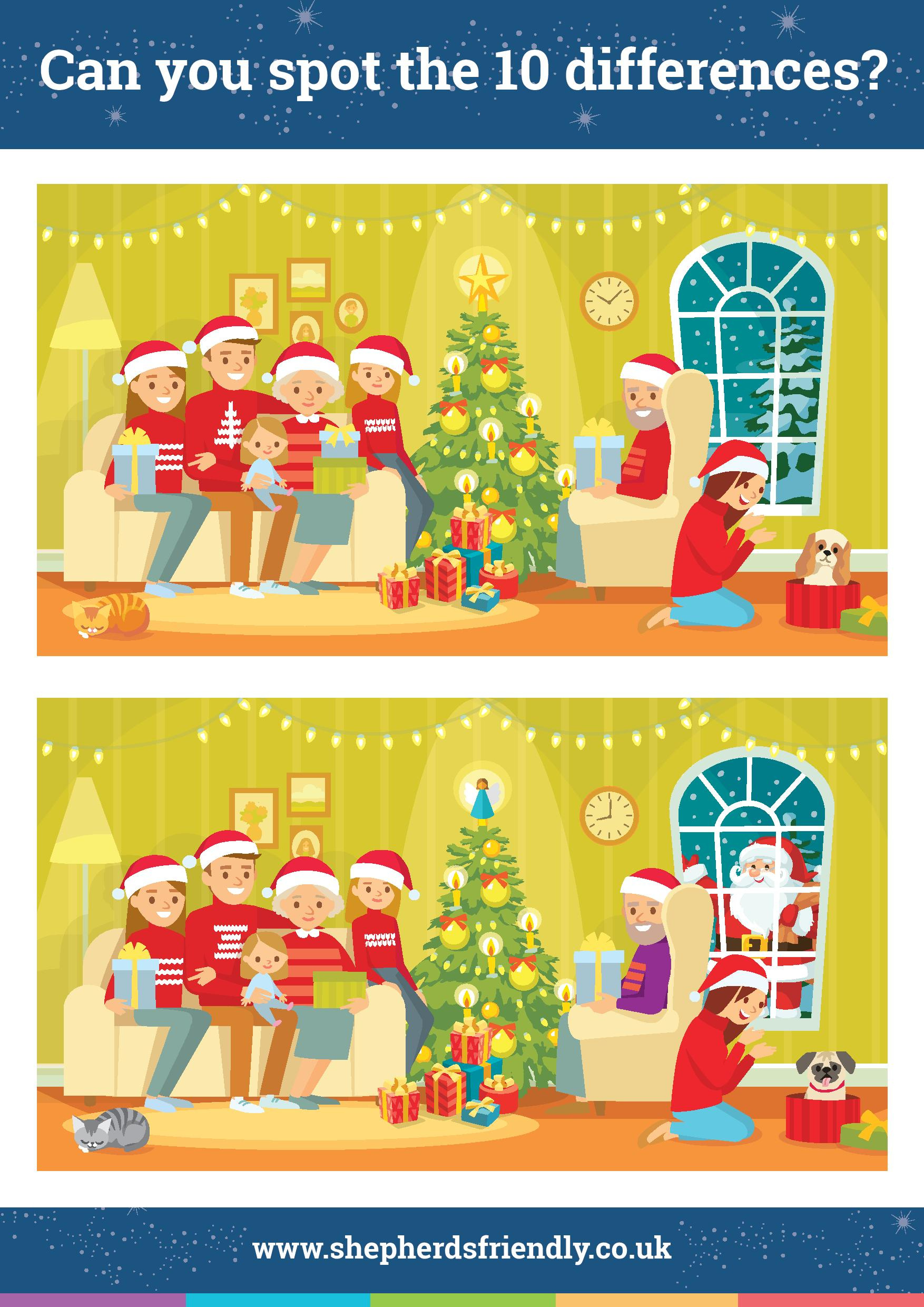Christmas Spot The Difference | Shepherds Friendly in Free Printable Christmas Spot The Difference