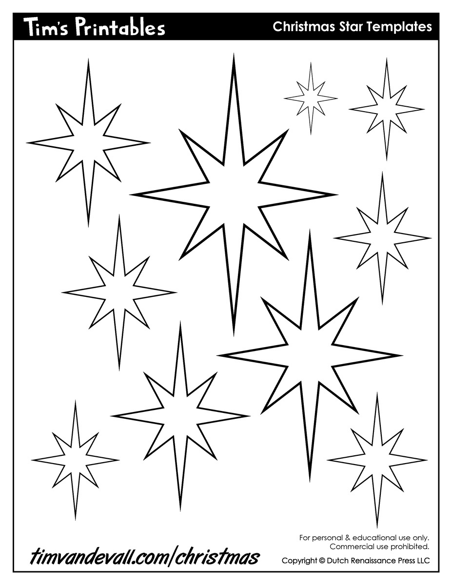 Christmas Star Templates inside FREE Printable Christmas Star Template