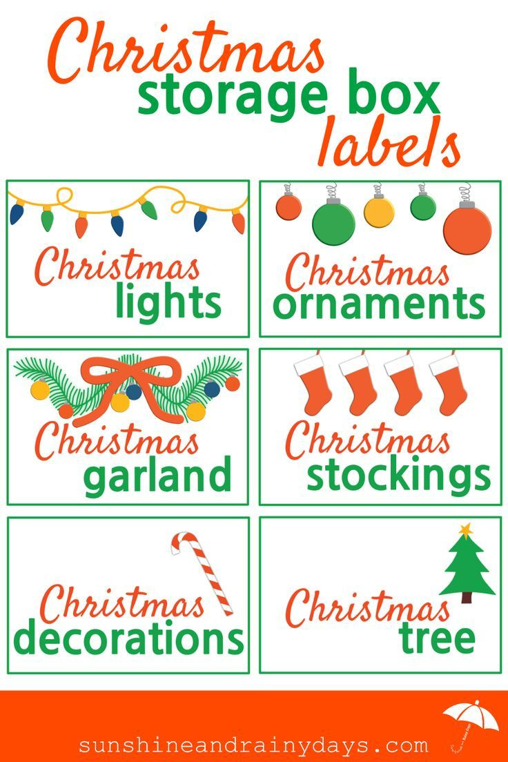 Christmas Storage Box Labels with regard to FREE Printable Christmas Storage Labels