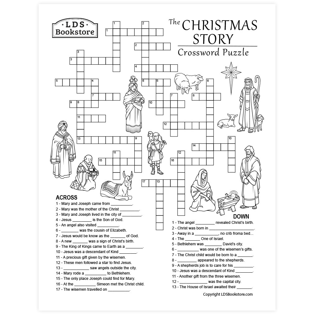 Christmas Story Crossword Puzzle - Printable throughout Free Printable Christian Crossword Puzzles