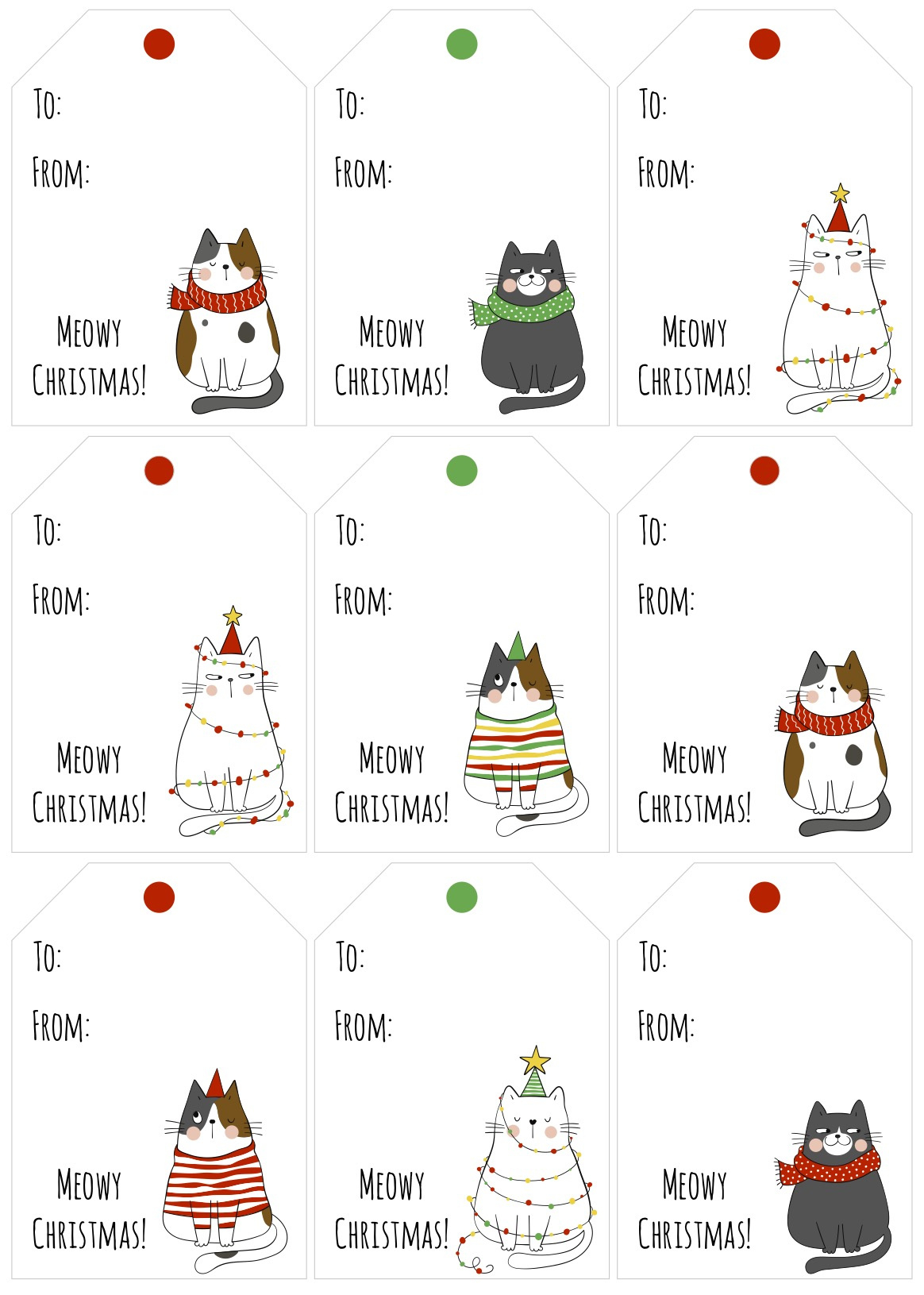 Christmas Tags To Print And Use – Am I A Crazy Cat Lady Now in Free Printable Cat Gift Tags