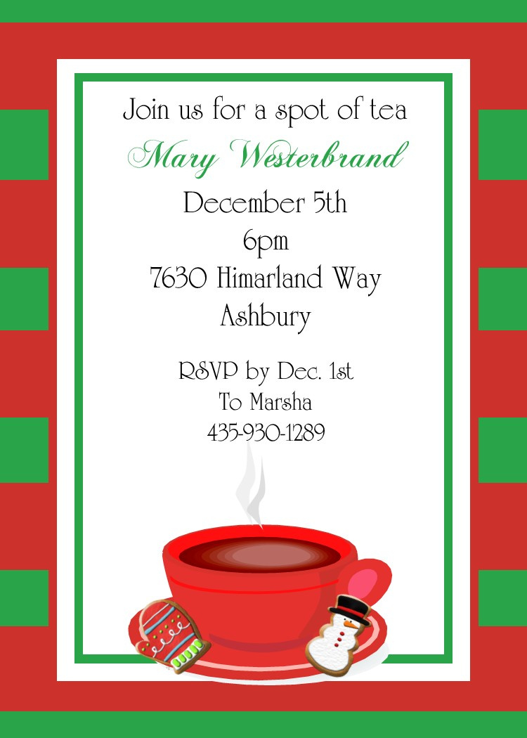 Christmas Tea Party Invitations 2022 in FREE Printable Christmas Tea Party Invitation