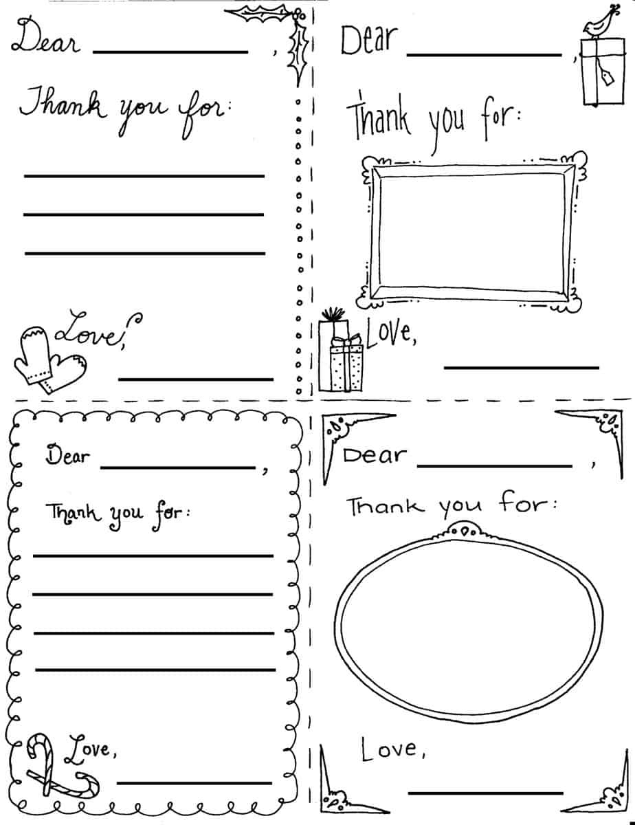 Christmas &amp;quot;Thank You Cards&amp;quot; Coloring Page throughout Free Printable Christian Thank You Cards