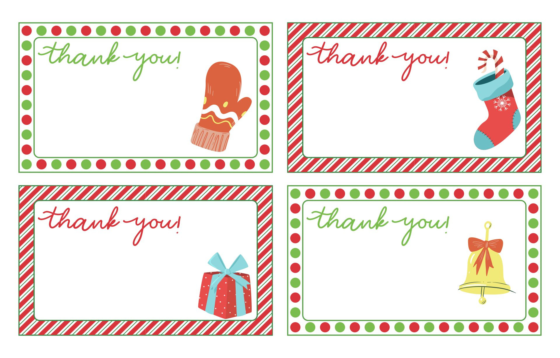 Christmas Thank You Notes Printable Free - Free Printable intended for FREE Printable Christmas Thank You Notes