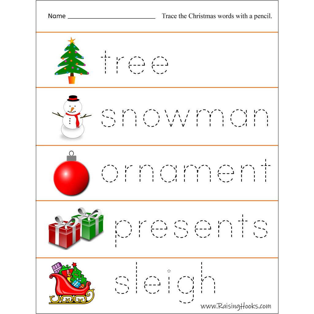 Christmas Tracing Worksheets - Raising Hooks throughout FREE Printable Christmas Tracing Worksheets