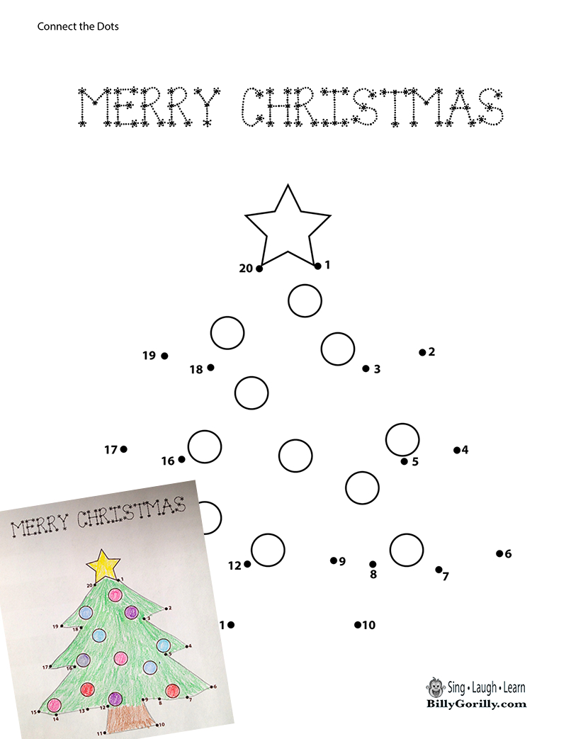 Christmas Tree Dot-To-Dot | Sing Laugh Learn in FREE Printable Christmas Connect the Dots