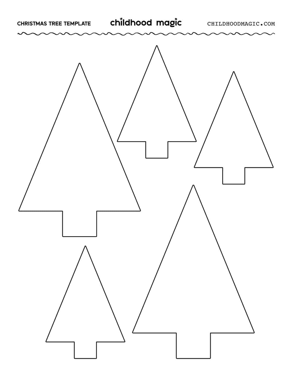 Christmas Tree Outline - Childhood Magic in Free Printable Christmas Tree Templates