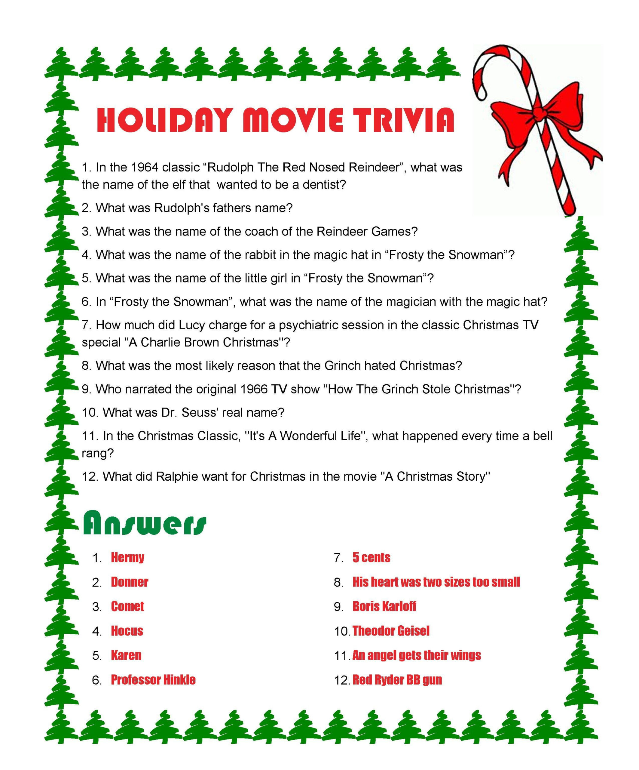 Christmas Trivia: Discover 7 Christmas Ideas | Xmas Games with regard to Free Printable Christmas Movie Trivia Games