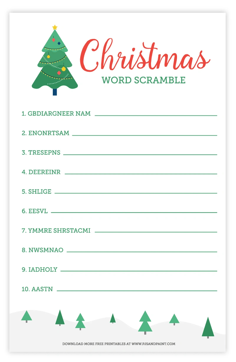 Christmas Word Scramble | Free Printable Christmas Activities within Free Printable Christmas Unscramble Words