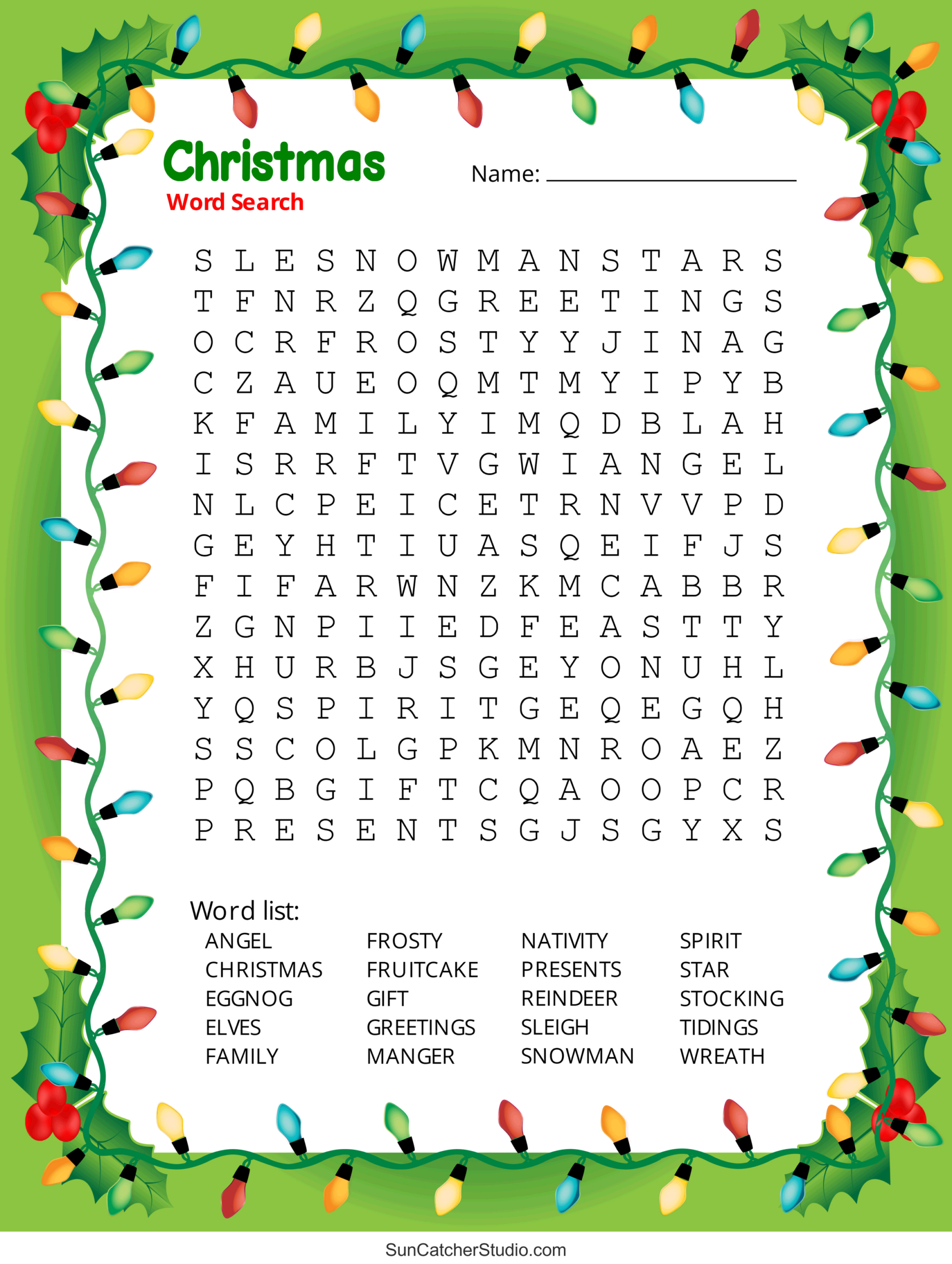 Christmas Word Search (Free Printable Pdf Puzzles) – Free throughout FREE Printable Christmas Word Search Games