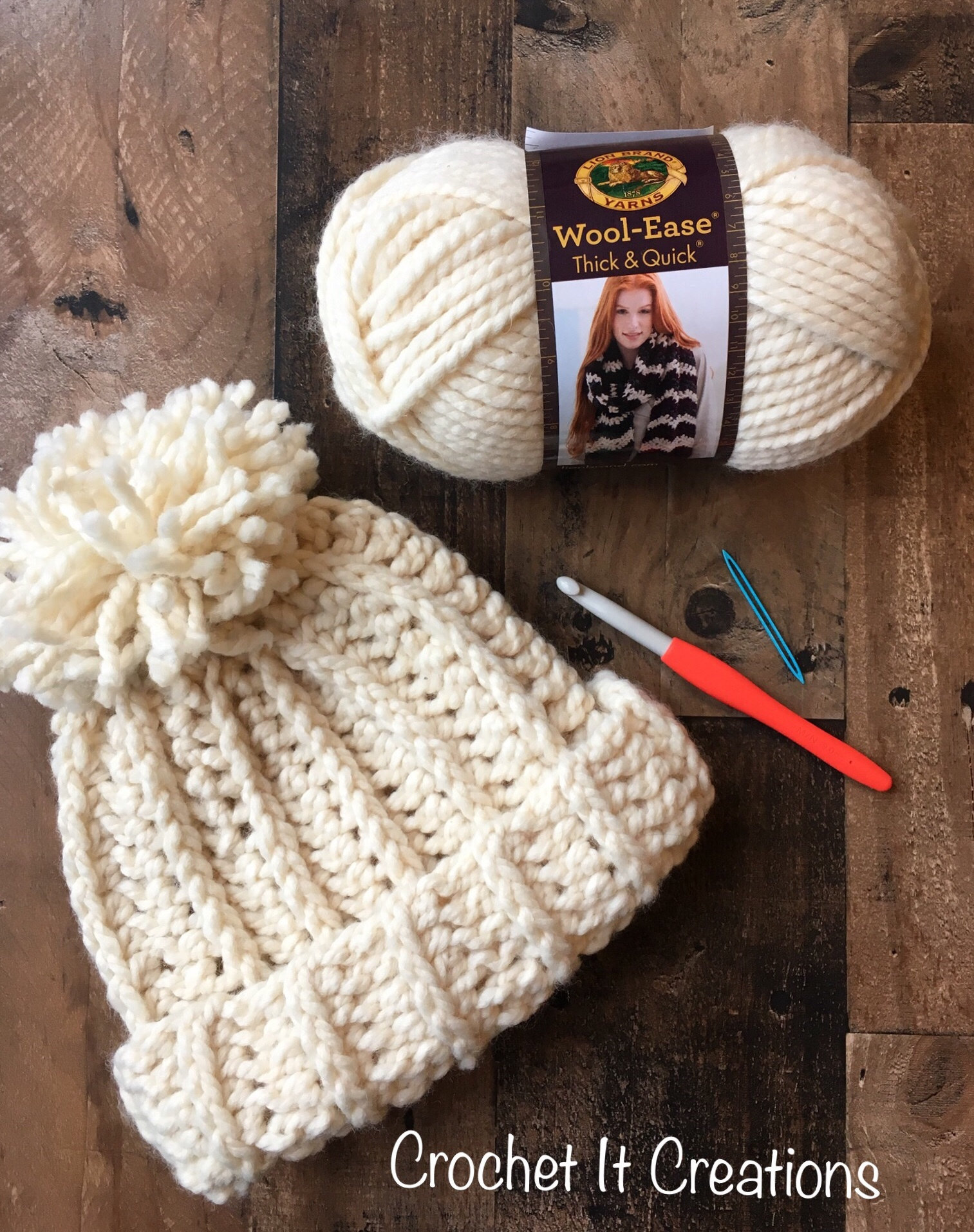 Chunky Snow Beanie Crochet Pattern - Crochet It Creations for Free Printable Crochet Patterns For Hats