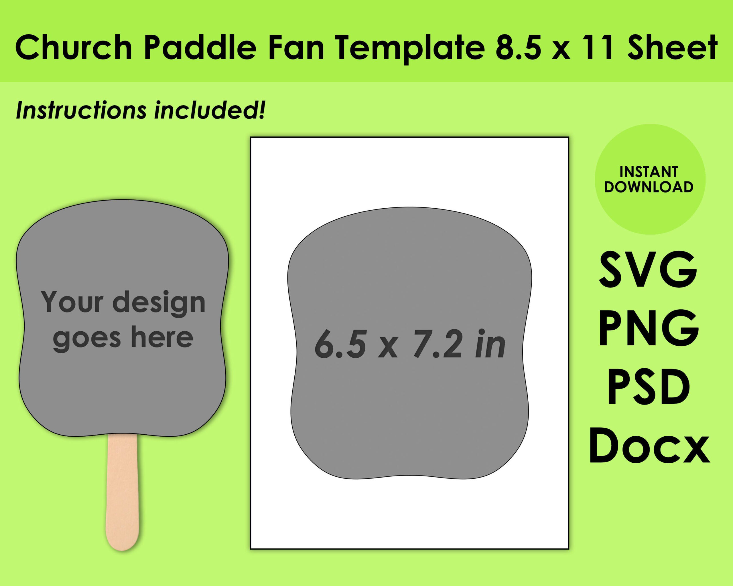 Church Paddle Fan Template 8.5X11 Sheet Svg, Png, Psd And Docx for Free Printable Church Fan Template