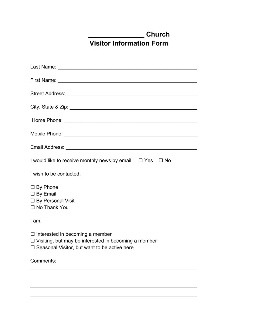 Church Visitor Form ≡ Fill Out Printable Pdf Forms Online with regard to FREE Printable Church Visitor Cards