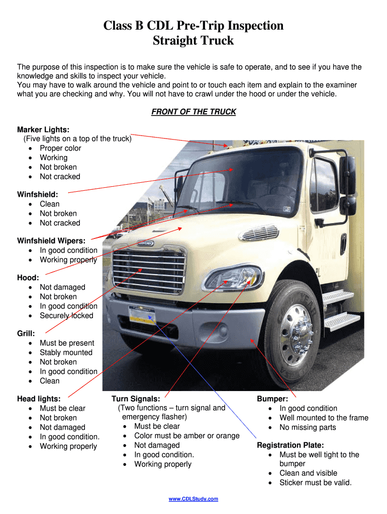 Class B Pre Trip Inspection Checklist Pdf: Fill Out &amp;amp; Sign Online within Free Printable Class B Cdl Practice Test