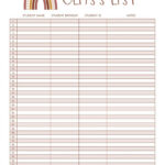 Class List Templates - 12 Free Printables | Printabulls within FREE Printable Class List Template