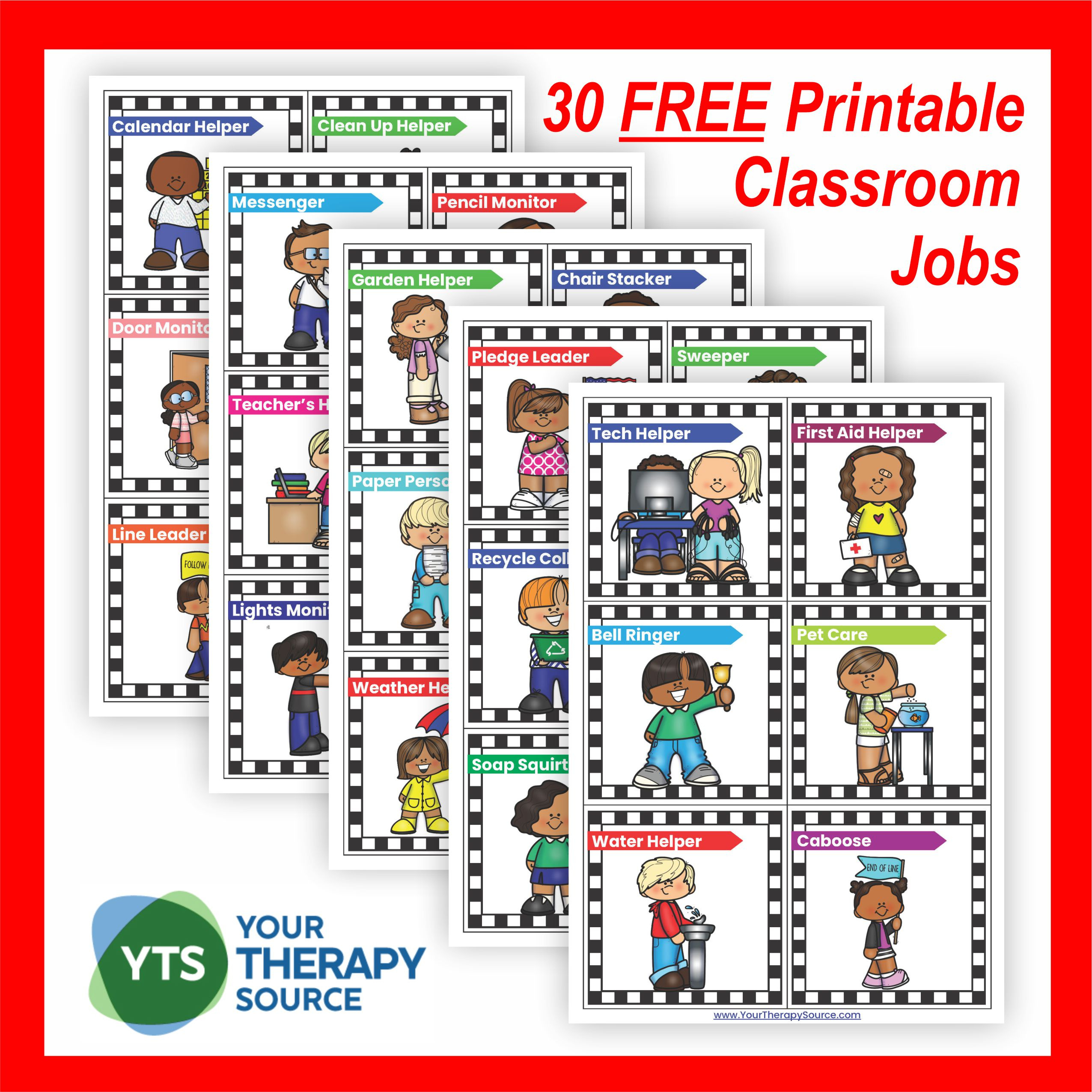 Classroom Job Ideas - Your Therapy Source inside FREE Printable Classroom Job Labels