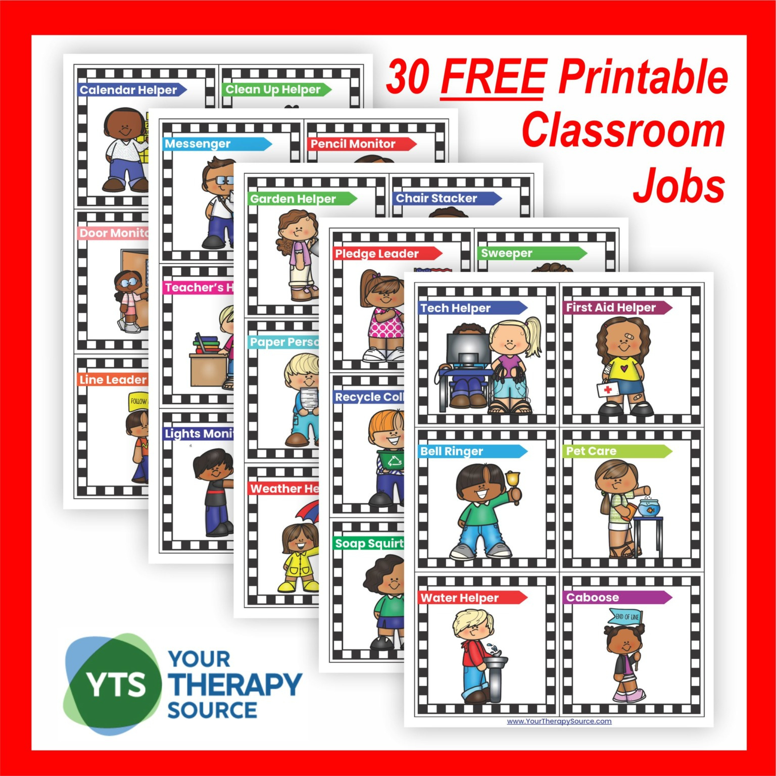 Classroom Job Ideas - Your Therapy Source with regard to Free Printable Classroom Job Application