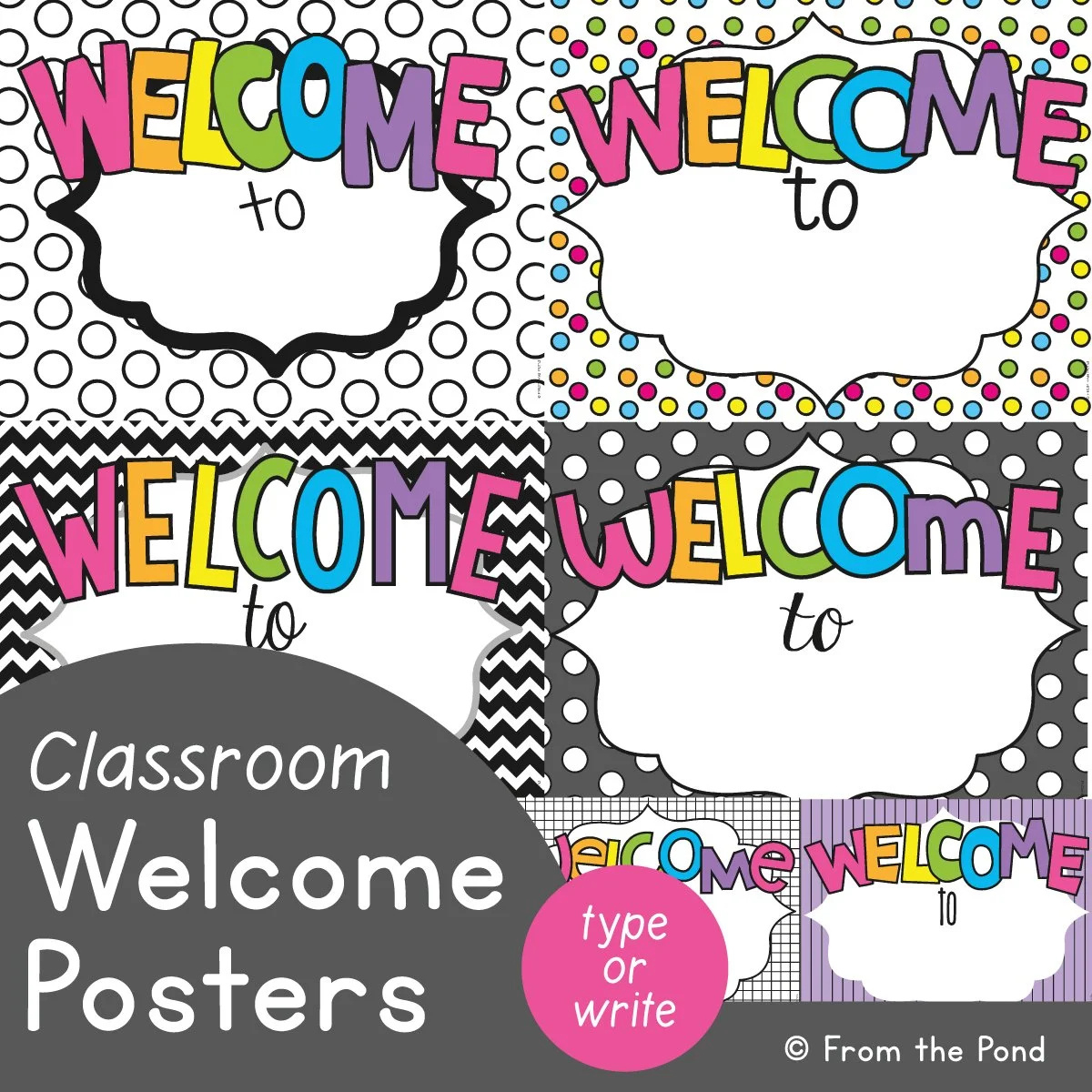 Classroom Welcome Displays — From The Pond with FREE Printable Classroom Door Signs