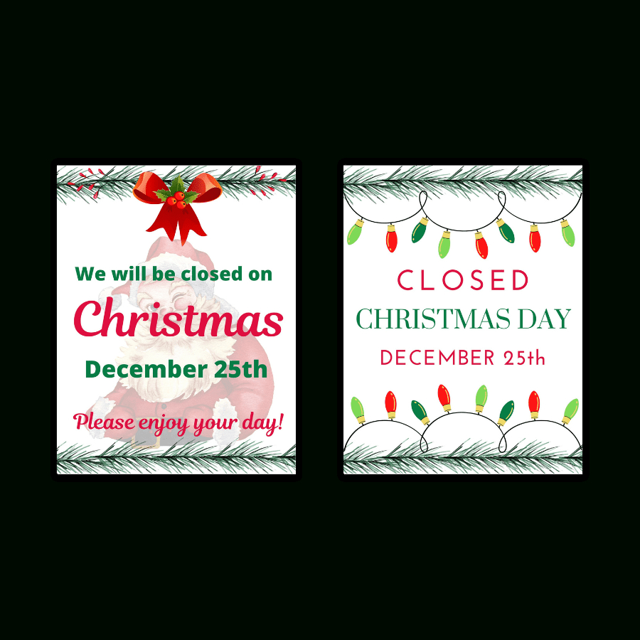 Closed For Christmas Signs {Free Printables} - Add A Little Adventure within Free Printable Closed For Christmas Sign