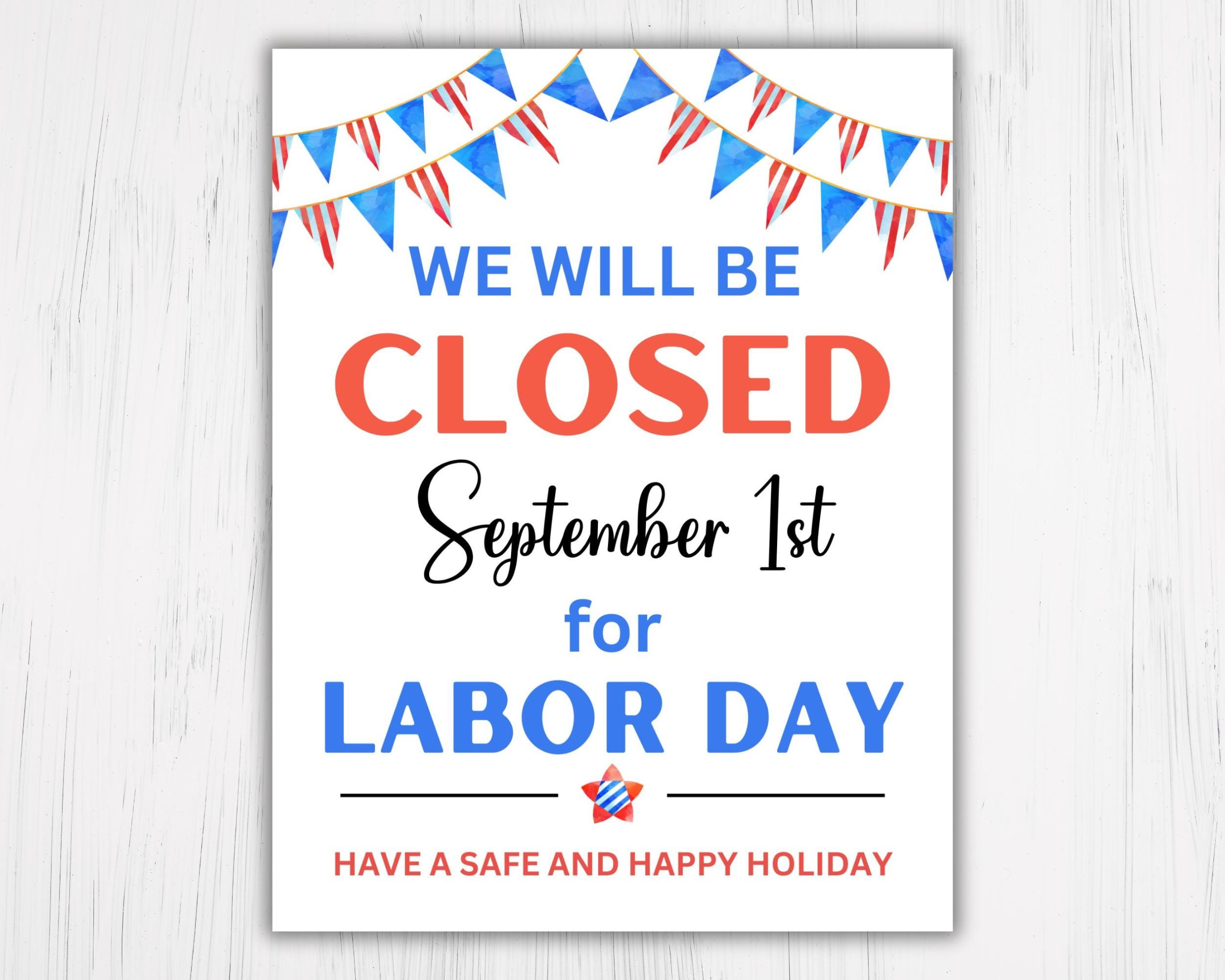 Closed For Labor Day Printable Sign: Business Holiday Notice (Pdf, Jpg) with regard to Free Printable Closed For Labor Day Sign Printable