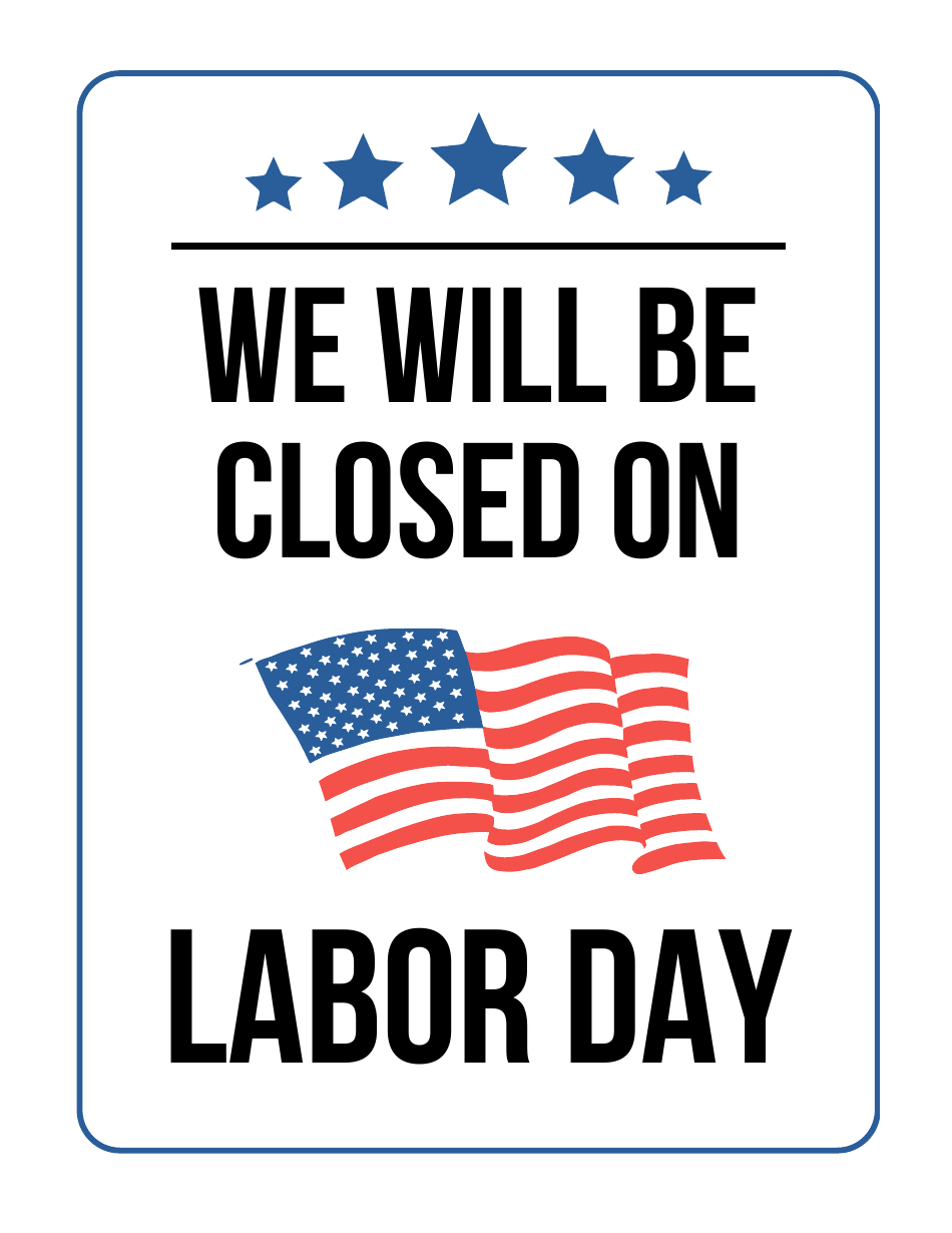 Closed Sign Template - Labor Day Download Printable Pdf in FREE Printable Closed For Labor Day Sign Printable