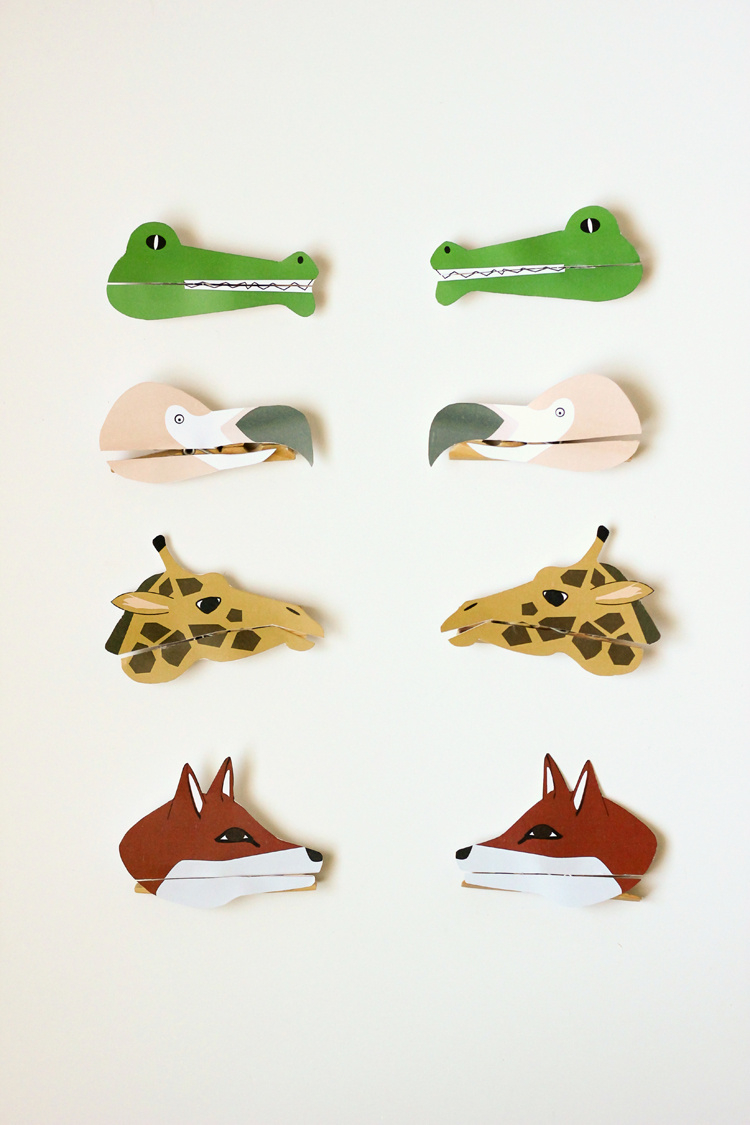 Clothespin Animal Puppets – Free Printable! intended for Free Printable Clothespin Puppets Template