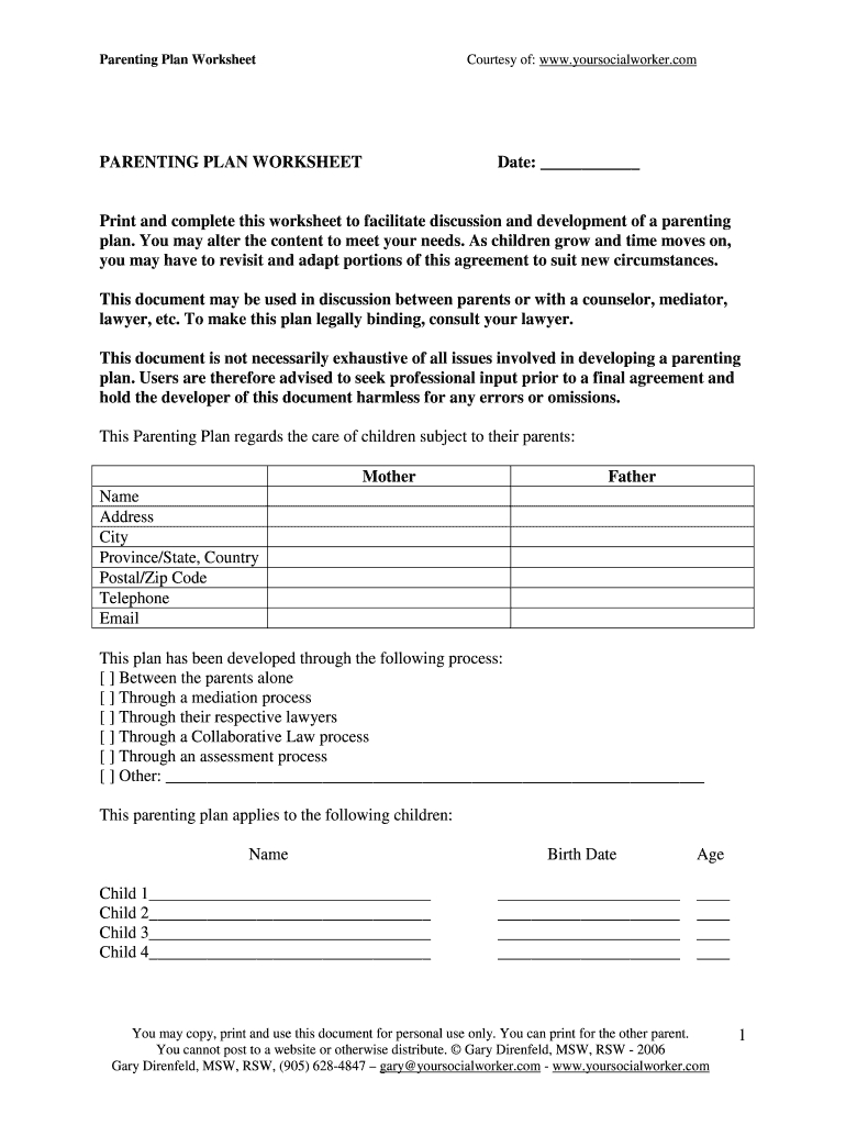 Co Parenting Worksheets Pdf: Fill Out &amp;amp; Sign Online | Dochub within FREE Printable Co Parenting Worksheets