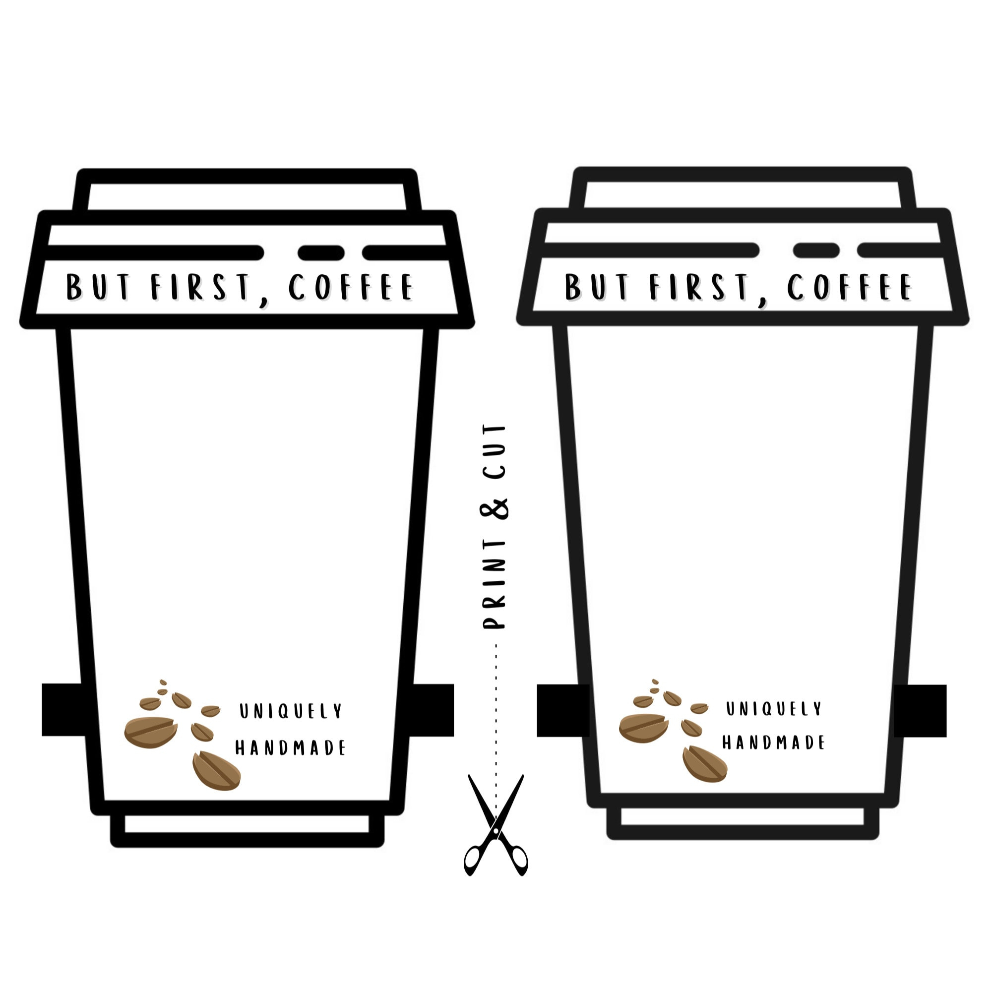 Coffee Cup Cozy Printable Cup Insert, Cozy Display Card, Cup throughout Free Printable Coffee Cup Stencils