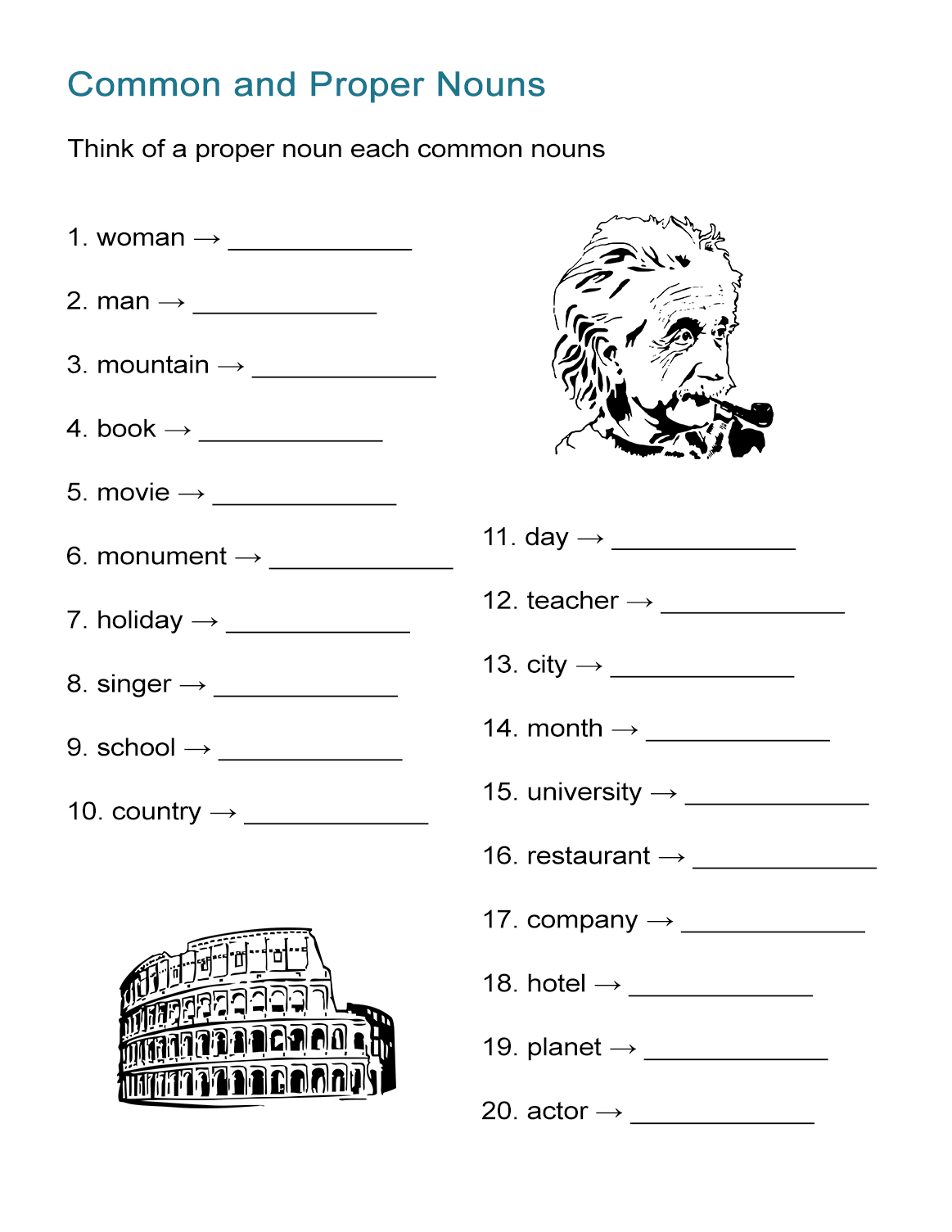Common And Proper Nouns Worksheet - All Esl within FREE Printable Common and Proper Noun Worksheets