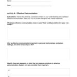Communication Worksheets with FREE Printable Communication Skills Worksheets For Adults