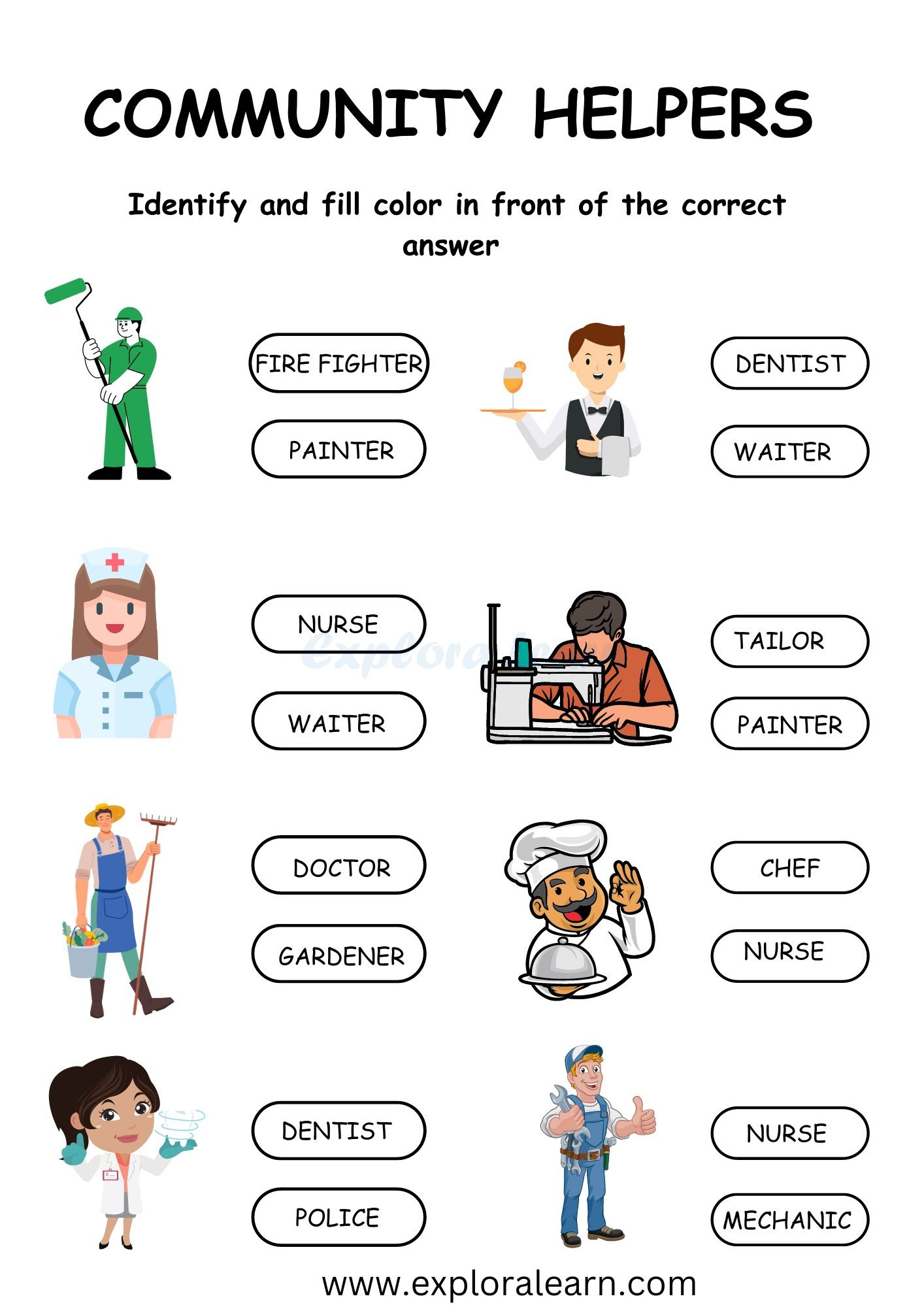 Community Helpers Printables Worksheets For Preschool And pertaining to FREE Printable Community Helpers Worksheets For Kindergarten